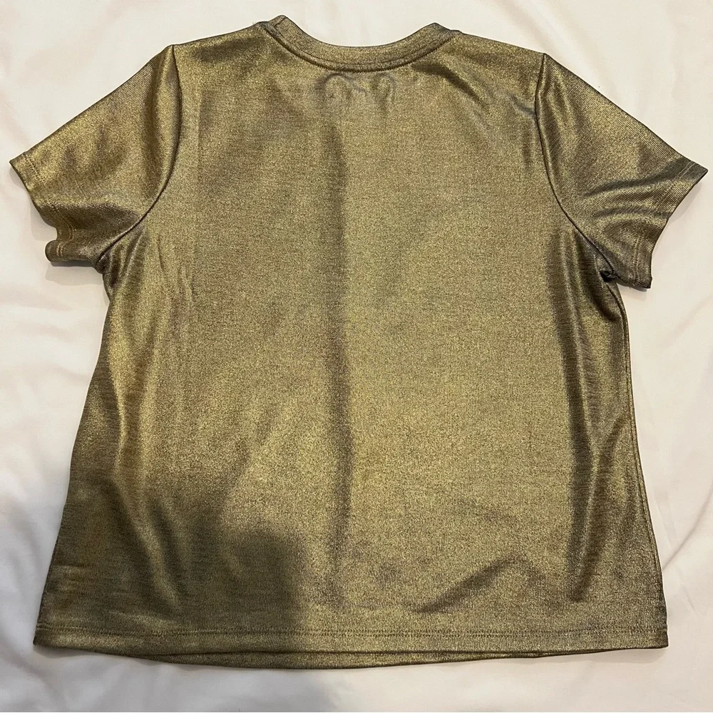Porridge Gold Shine Glam Short Sleeve Tee Size XS - Picture 11 of 12